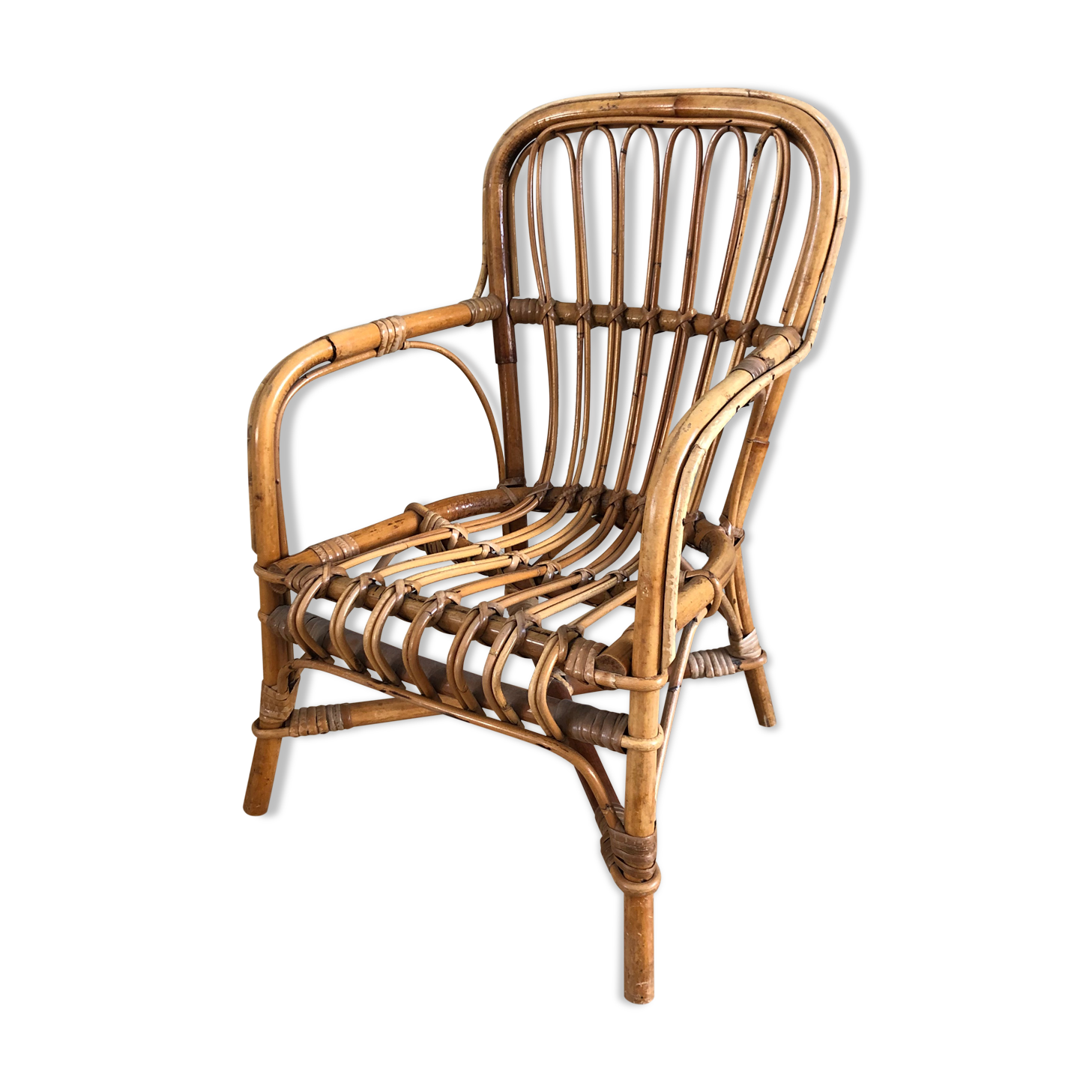 Vintage rattan chair for children