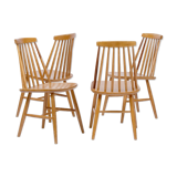 Set of 4 mid-century spindle back chairs