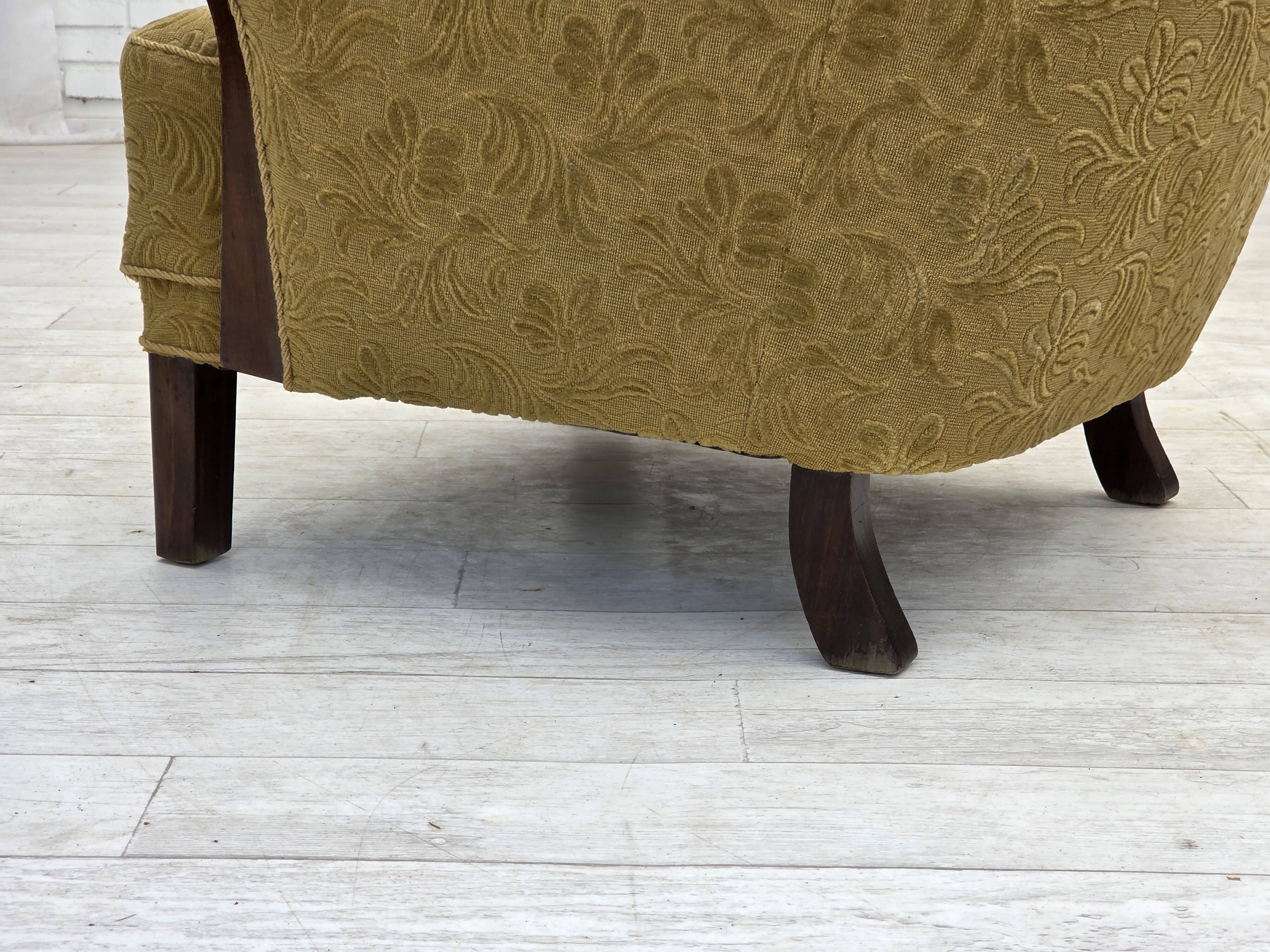 1960s, Danish design, armchair, original condition, furniture fabric.