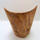 Brutalist sculptural chair in solid oak in wabi-sabi style.