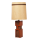Art Deco Floor Lamp in Oak and Cork, Czech, 1920s