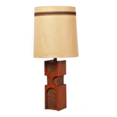 Art Deco Floor Lamp in Oak and Cork, Czech, 1920s