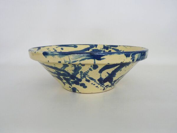 Superbe grésale bleu et jaune vernissé de Provence