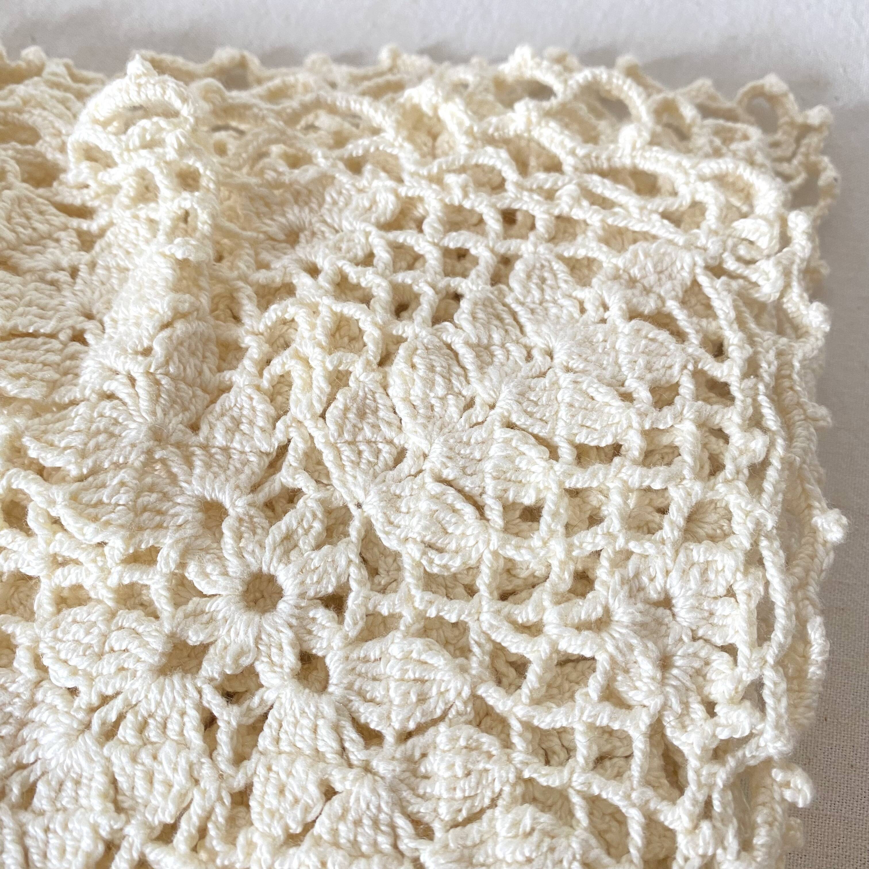 Plaid, couverture au crochet 75X150 cm