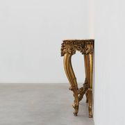 Carved gilt console table with rose marble top, Louis XV / Rococo style, It