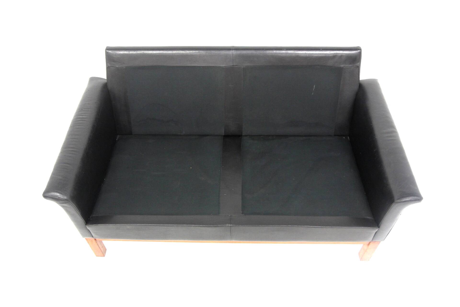 Scandinavian 2-seater leather sofa, Sweden, 1950