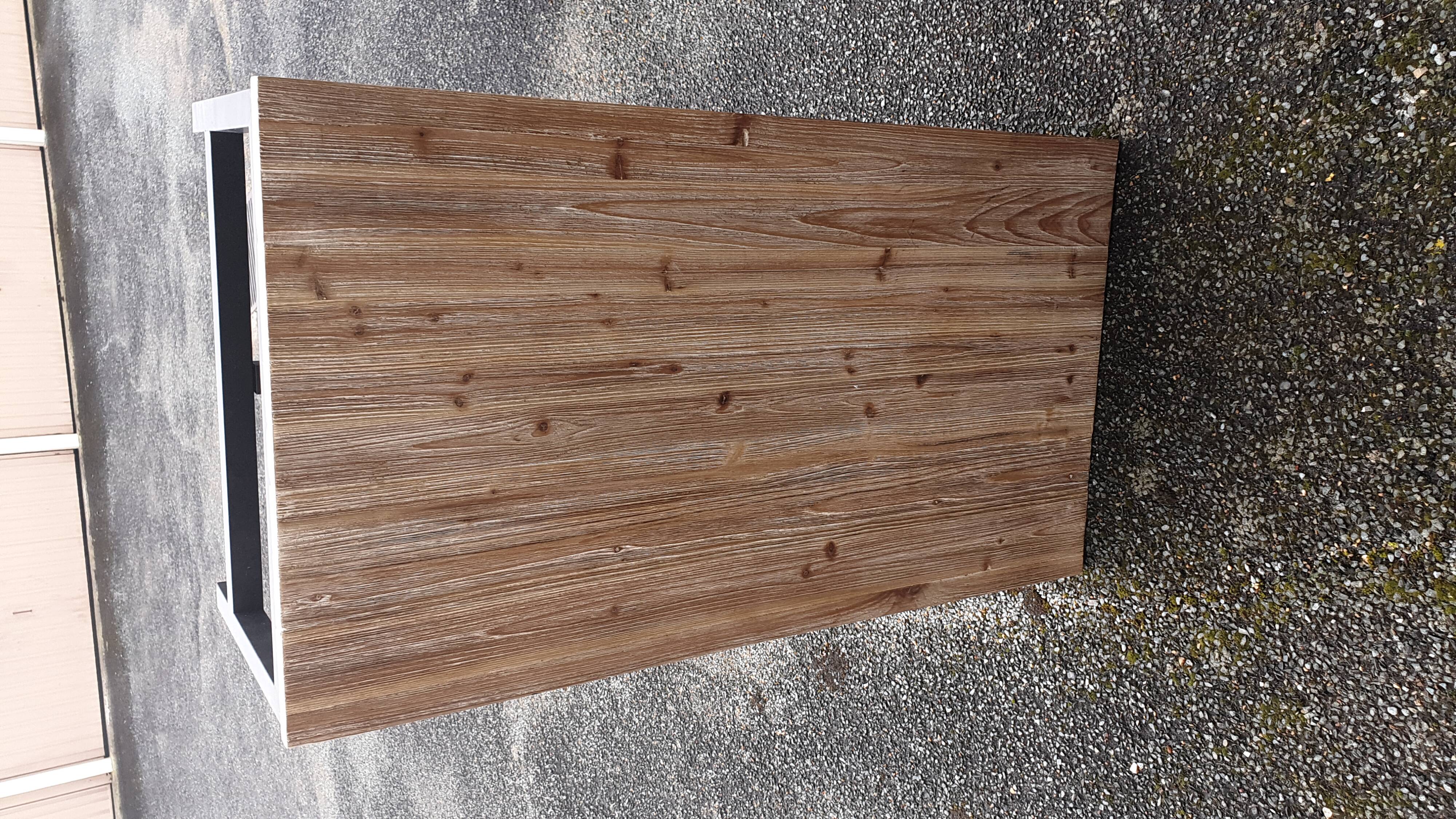 Wood and metal coffee table