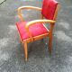 Fauteuil bridge rouge avec son simili d'origine