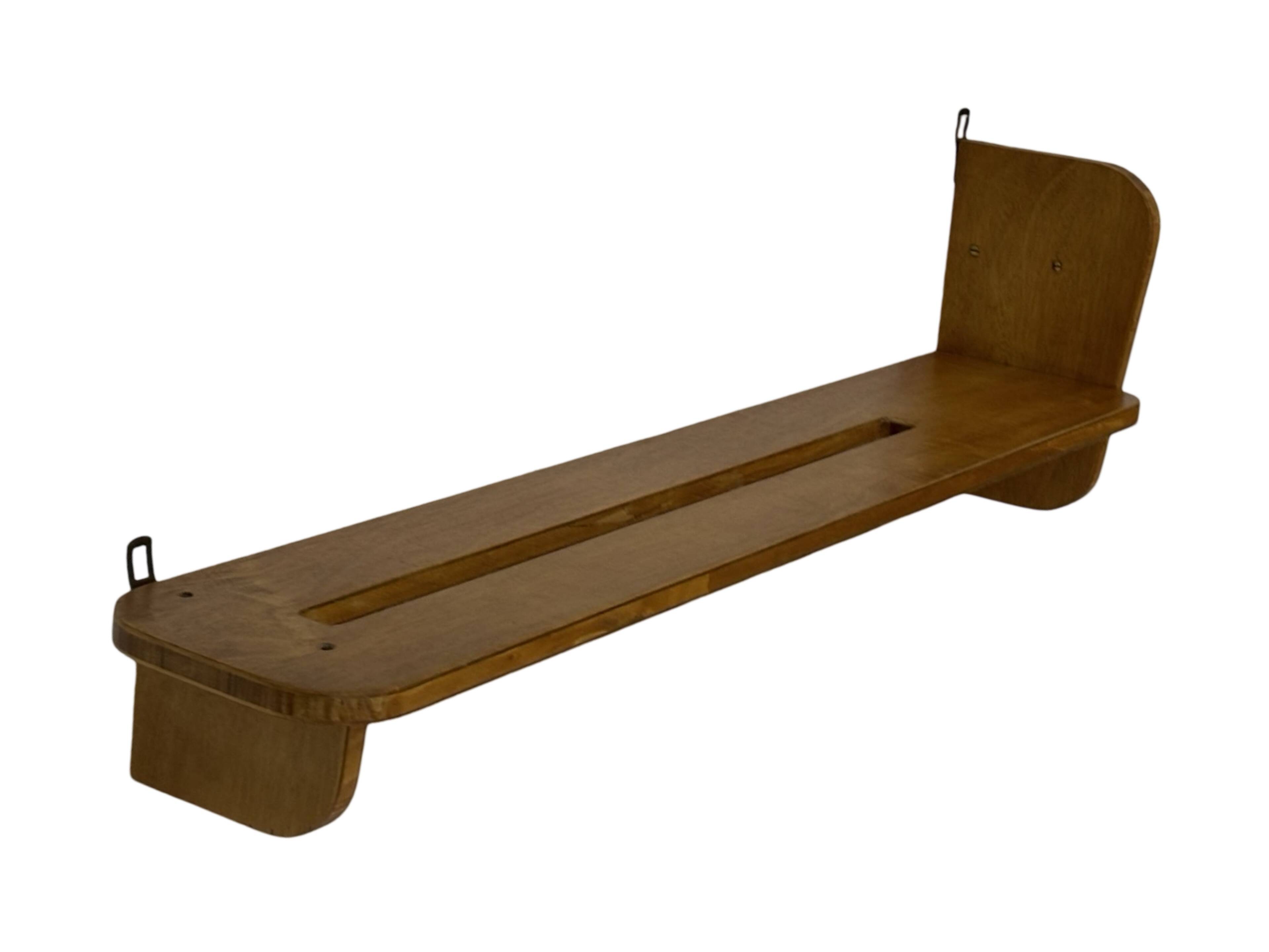 Vintage wooden wall shelve rack bookshelf in wood minimalist