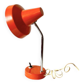 Lampe de bureau vintage en métal laqué orange