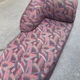 160cm Burgundy Embroidered Fabric Corner Sofa