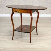 Table à thé en palissandre marqueté, années 1890