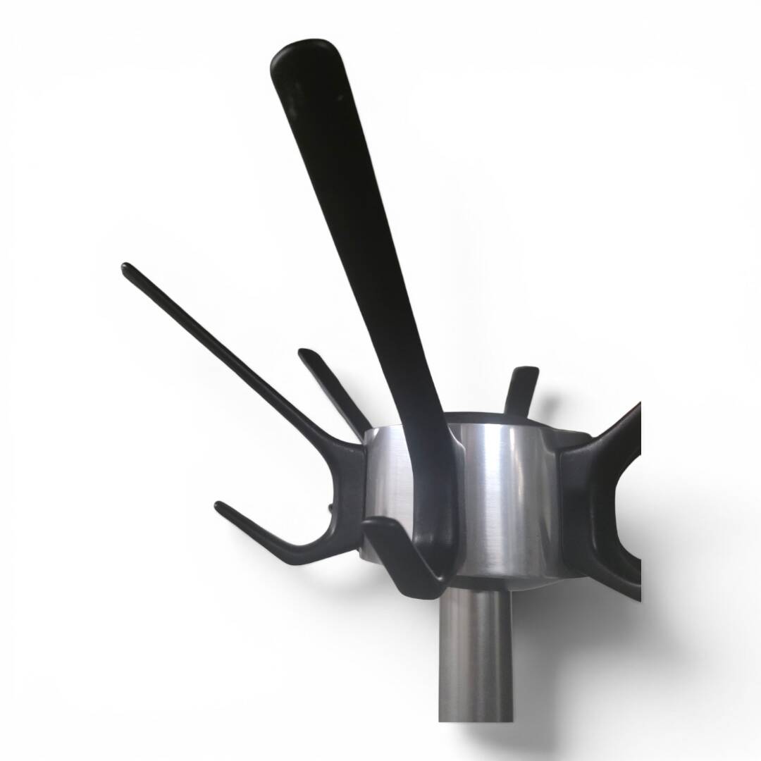 Industrial design coat rack in brushed aluminium - Circa 1990