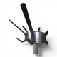 Industrial design coat rack in brushed aluminium - Circa 1990