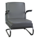 Vintage grey cow leather bauhaus design armchair by Ahrend de Cirkel