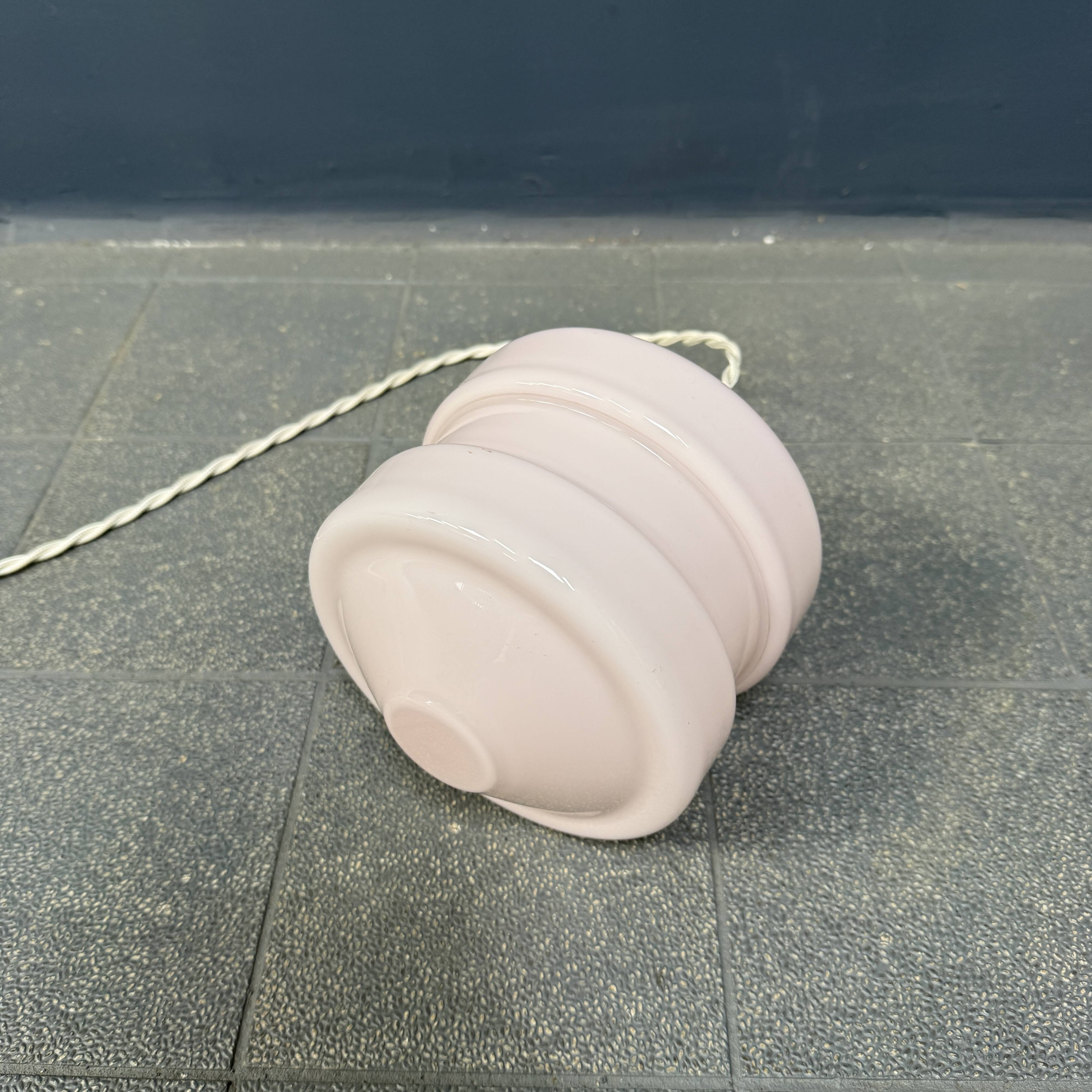 Pink glass art deco pendant lamp