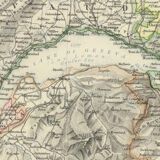 Antique Map of Switzerland circa 1869, W.A.K Johnston General Atlas