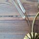 Pair of brass and glass sconces