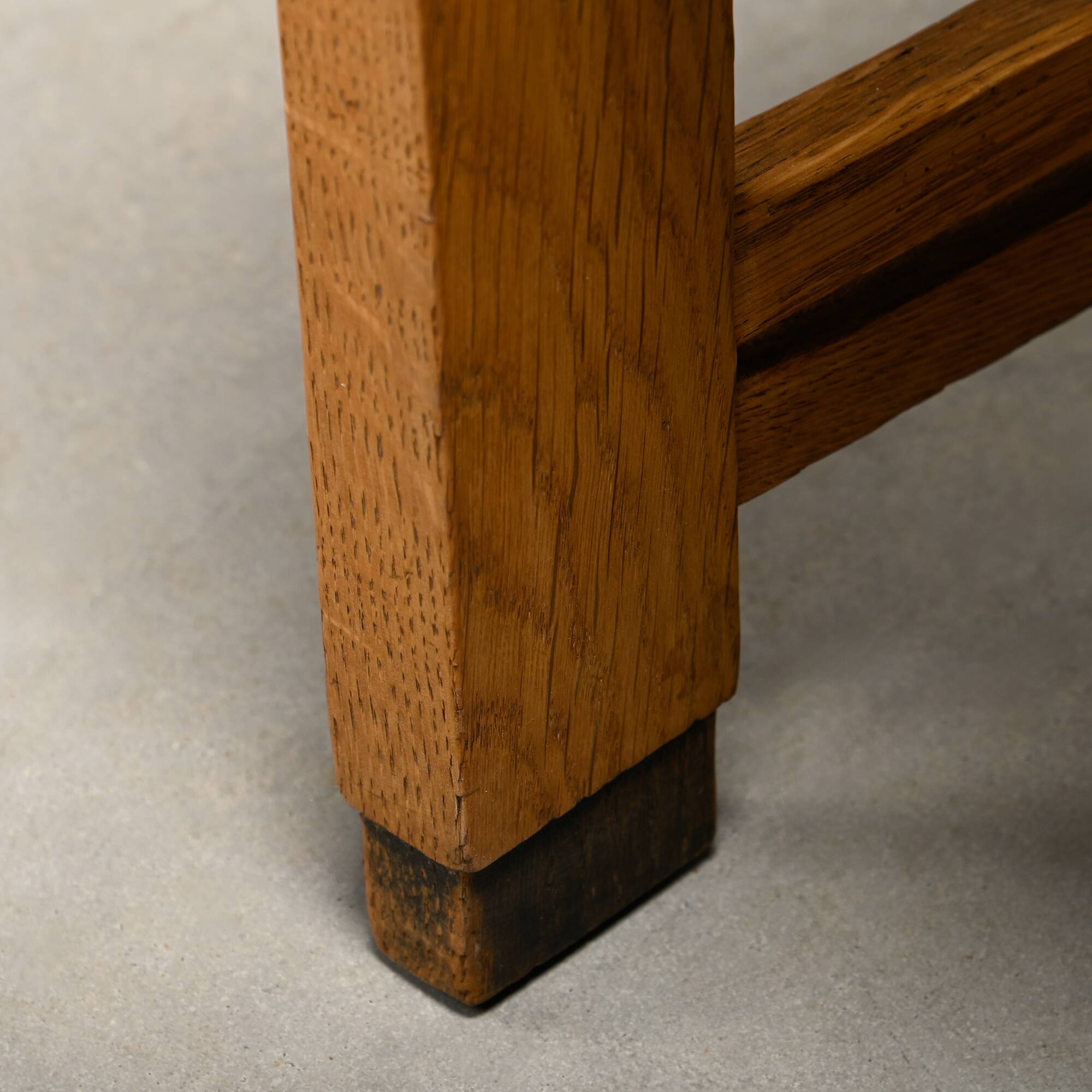 Dutch Art Deco Amsterdam School Dining Chairs in Oak and light Fabric