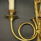 Paire d'appliques aux cors de chasse style Louis XVI - Hettier & Vincent