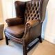 Fauteuil vintage king chair chesterfield