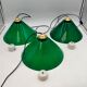 Lot de 3 opalines vertes anciennes