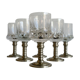 Series of six crystal wine glass with tin foot 9'° 160 ml