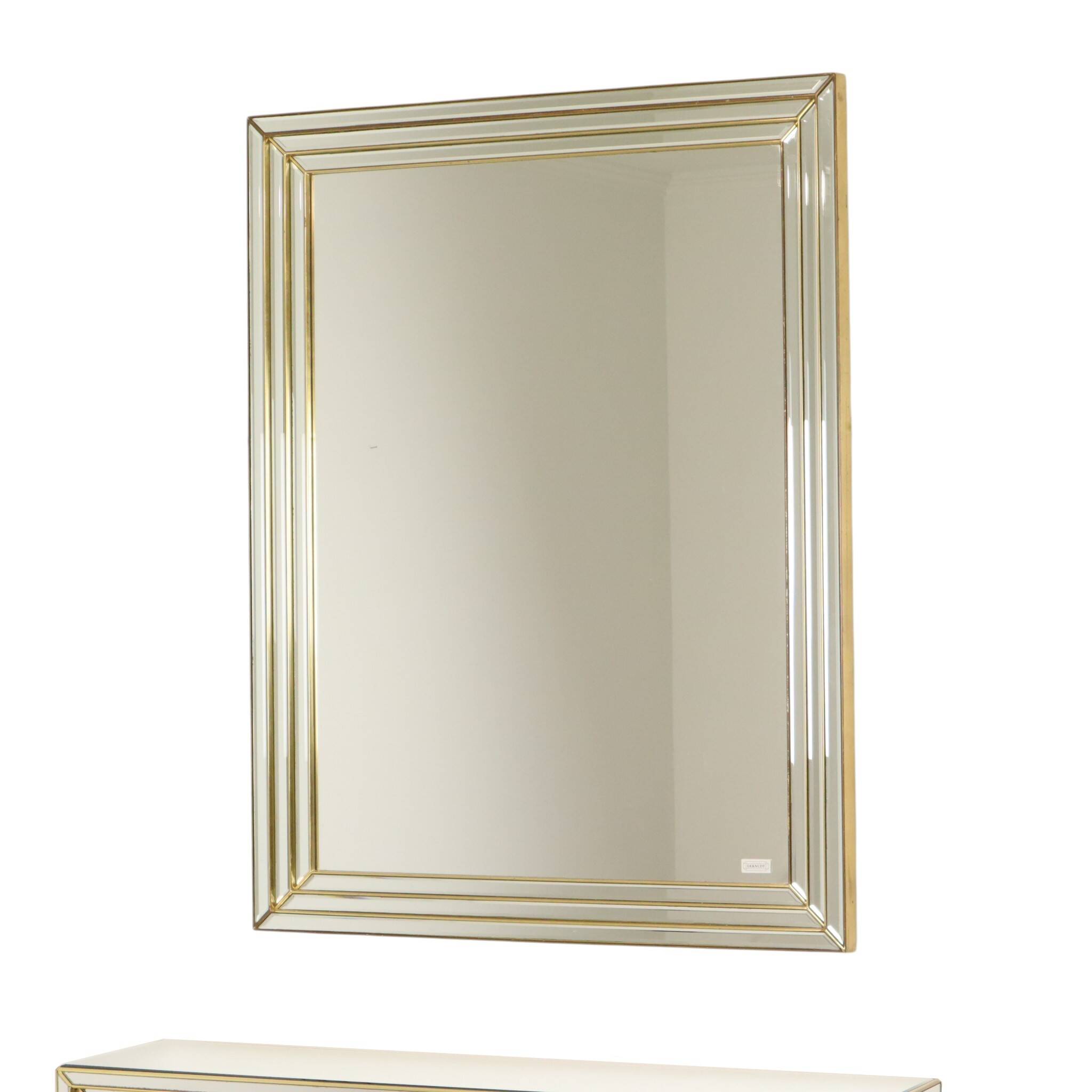 Miroir avec console argentés et dorés – Deknudt