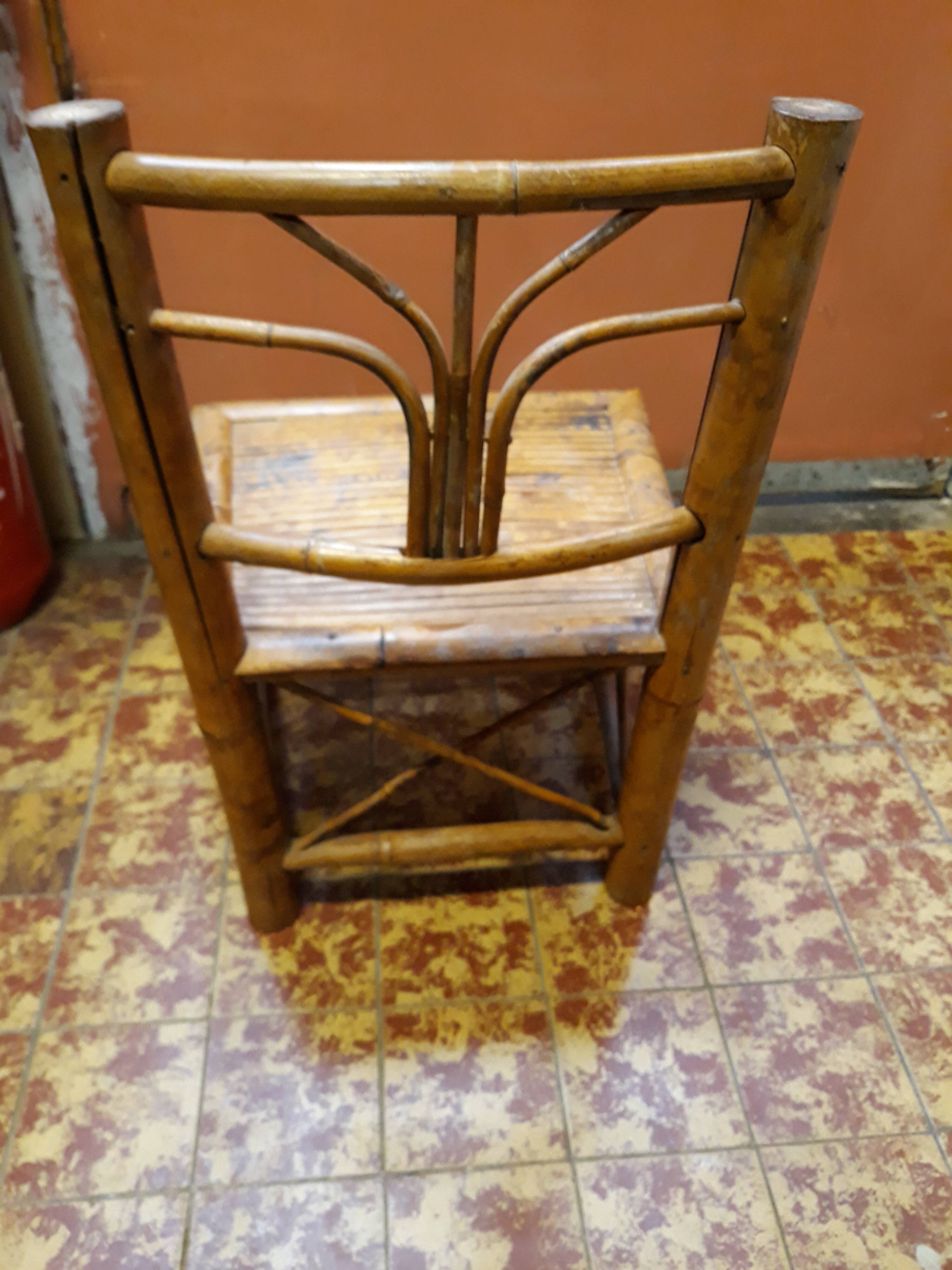 Children's chair in bamboo art nouveau