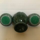 Six green marble candle holders