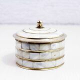 Vintage box in brass and mother-of-pearl