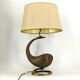 Large brass swan table lamp, 1960s