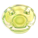 Green anise crystal ashtray Val St Lambert 70s Diameter 16.6 cm