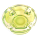 Green anise crystal ashtray Val St Lambert 70s Diameter 16.6 cm
