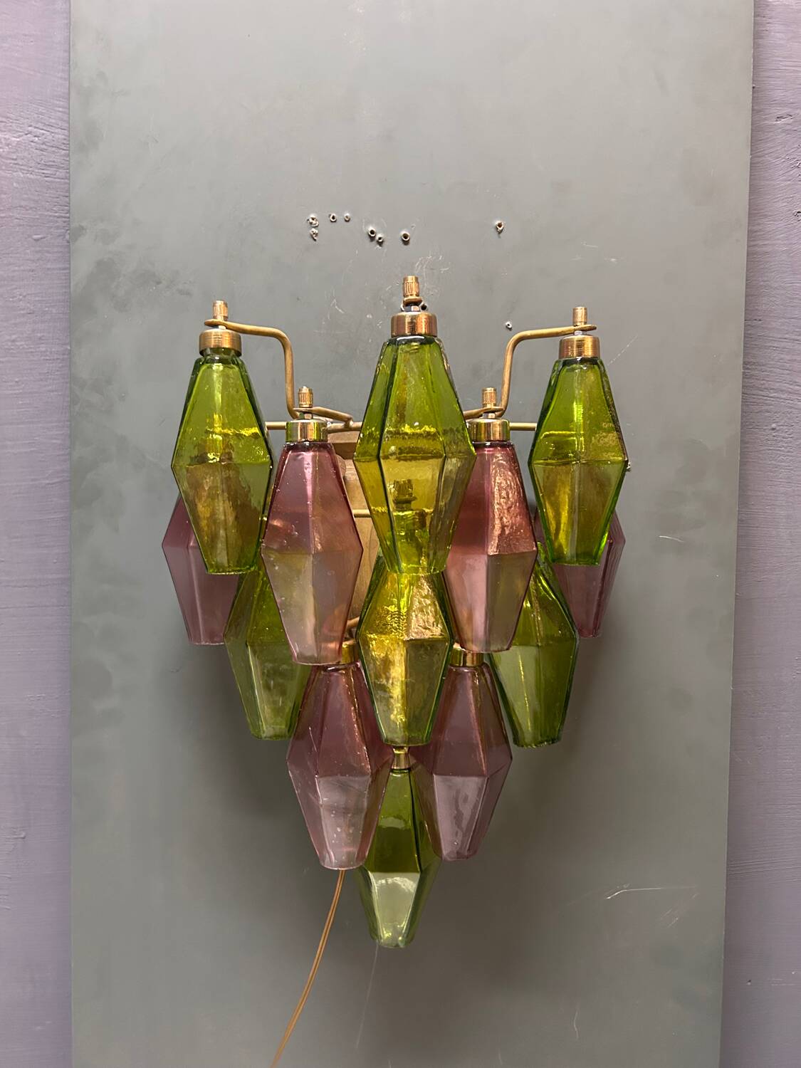 Murano Glass Poliedri Sconces, Italy, 1980s - Set of 2