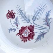 Shallow dish Sarreguemines model Carole, floral decoration and ear of wheat.