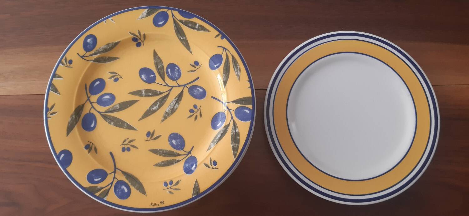 Flat plates hostess line faience Palluy