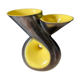 Large yellow and black vase
