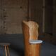 Brutalist Armchair in Solid Pine Log & Boucle, Mid-Century Modern Swedish, 1970s