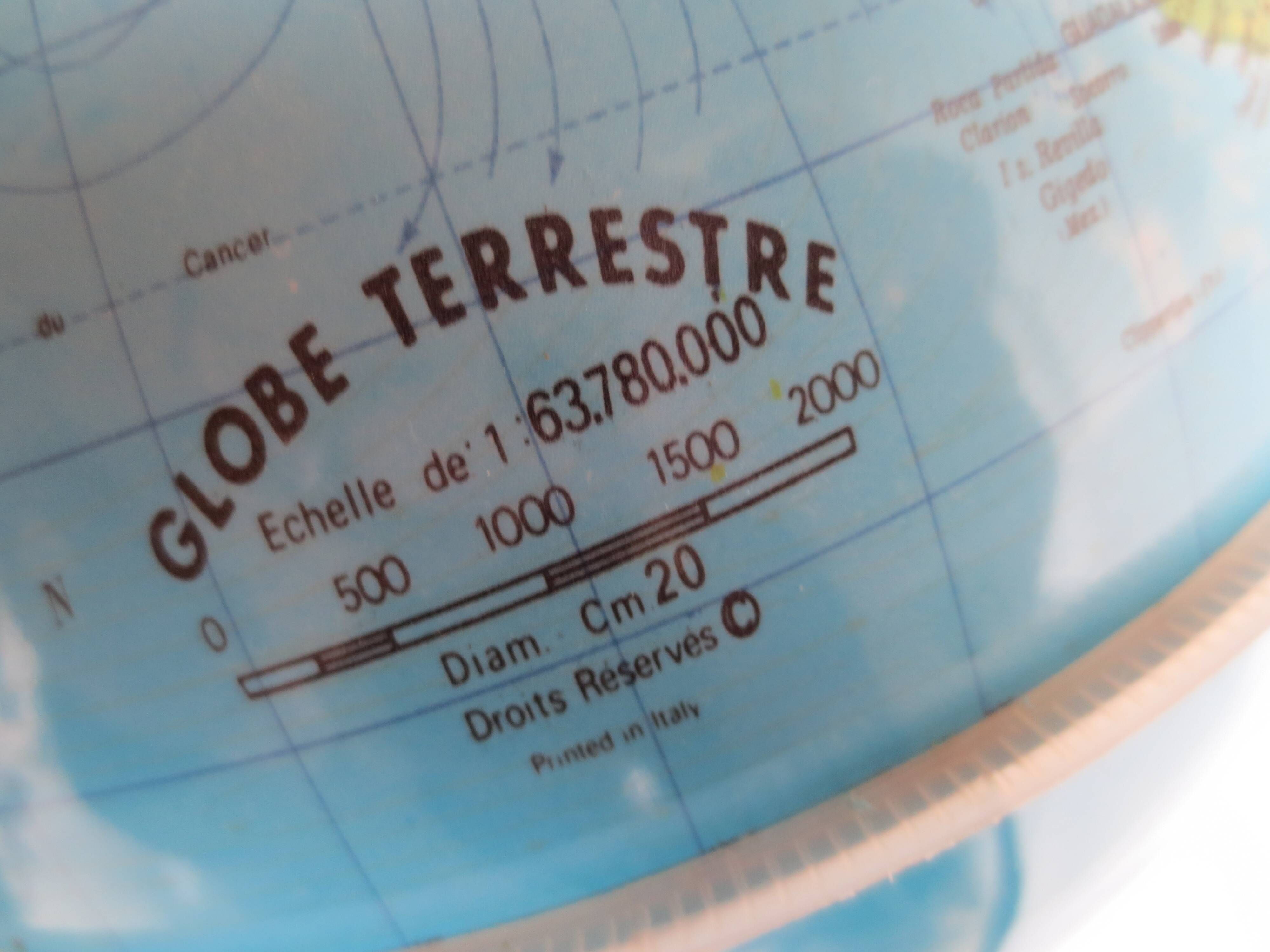 vintage world map, burgundy plastic base