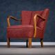 Art Deco armchair attributed to Viggo Boesen, Denmark, 1950s.
