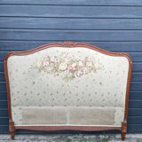 antique fabric and wood headboard
