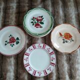 8 antique dessert plates from Digoin and Sarreguemines