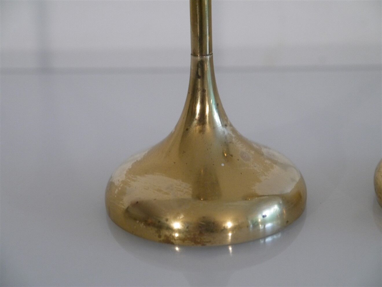 Pair of Danish brass candle holders by Hyslop 1970
