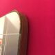 Miroir retroviseur 80cm x 38 cm laiton et bois doré, 1950’s