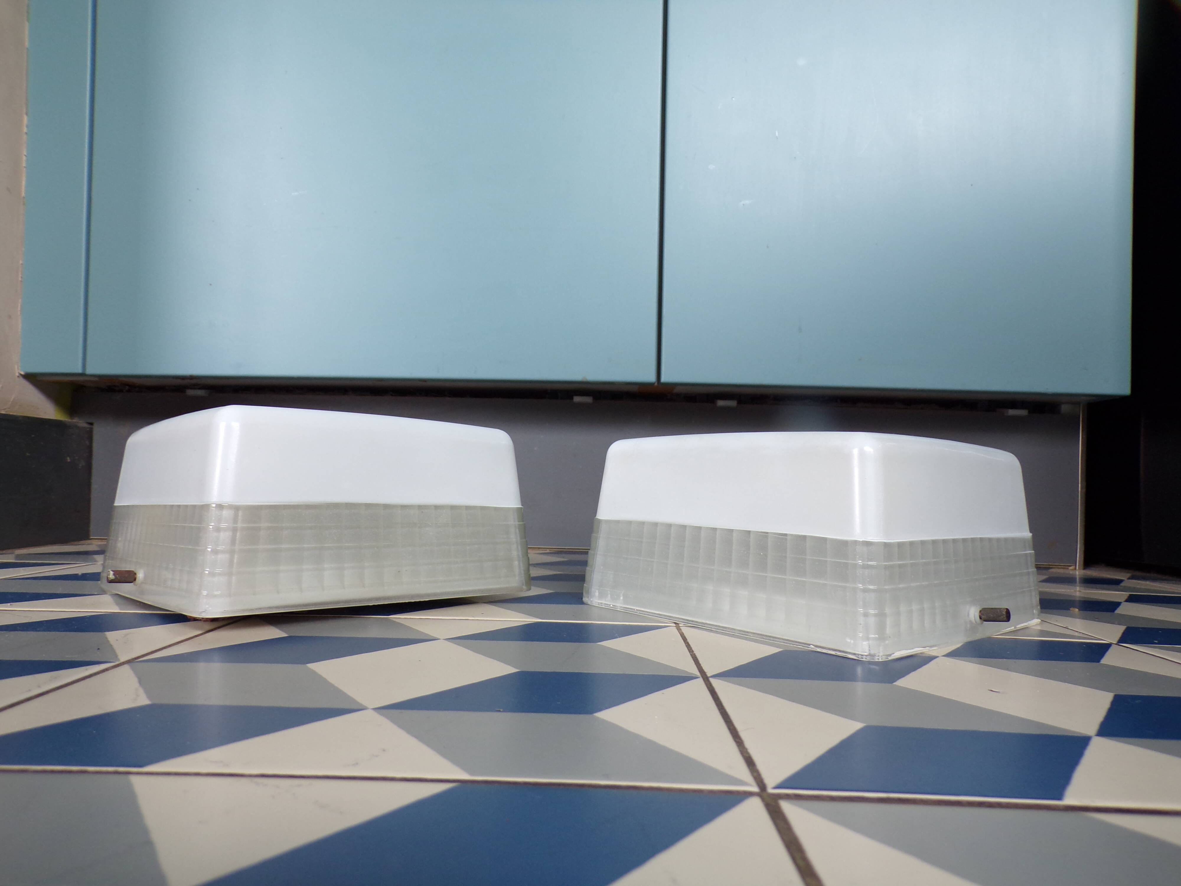 Pair of Holophane Prismopal wall lights