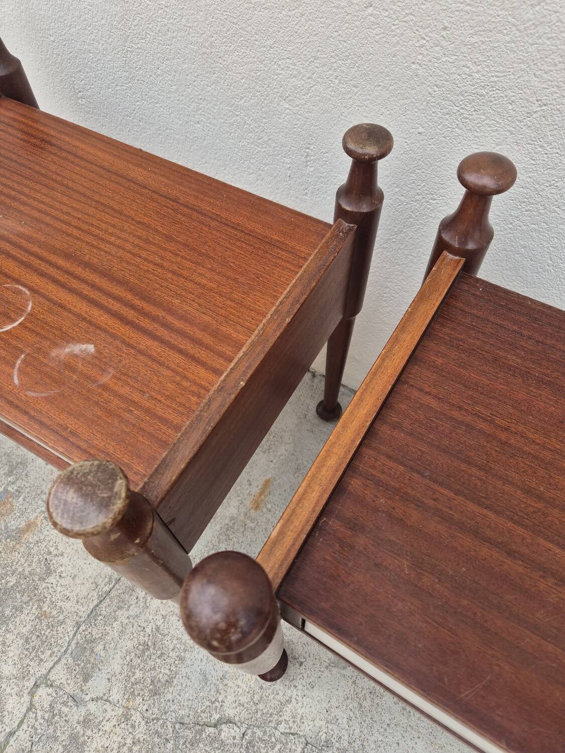 Pair of vintage 1970s Scandinavian style bedside tables