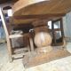 Monastery table with Occitan cross + 4 chairs - 20th century