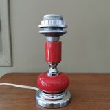 Vintage 70s chrome and red lamp