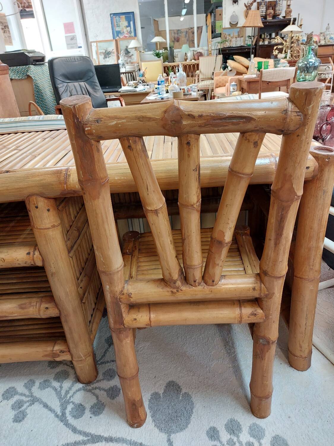 Bamboo desk with chair